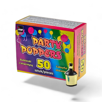PARTY POPPERS CONFETTI IN FLES 50 STUKS JK01